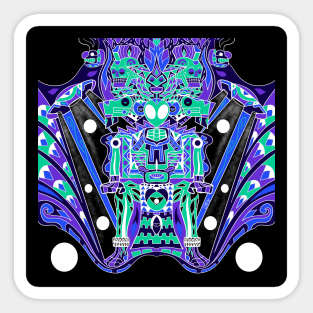 the alien mictlan portal ecopop Sticker